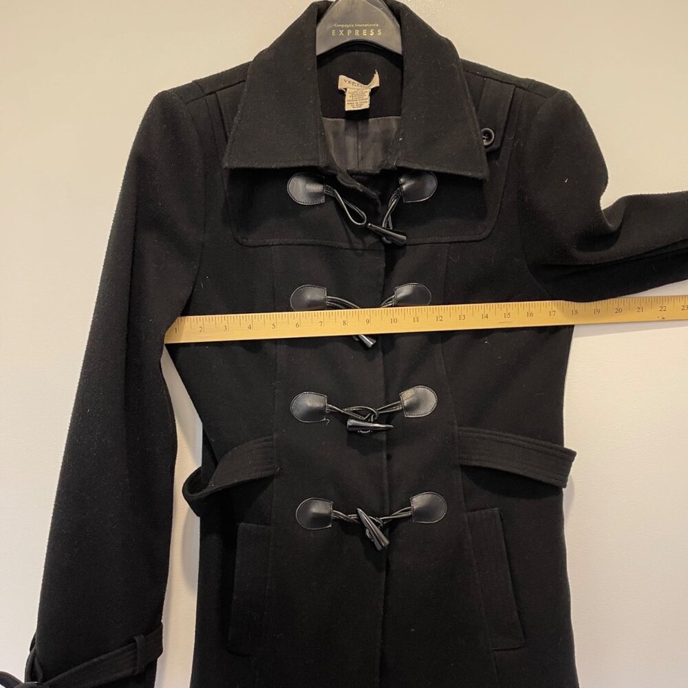 Vertigo Paris Womens Black Toggle Coat L Polyester - Picture 5 of 6